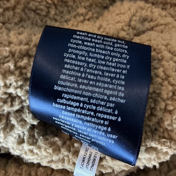 Tommy Hilfiger Womens S Tan Sherpa Fleece 1/4 Zip Pullover Jacket Long Sleeve - Picture 8 of 8